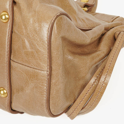 Miu Miu Vitello Lux Satchel Tasche in Cammeo