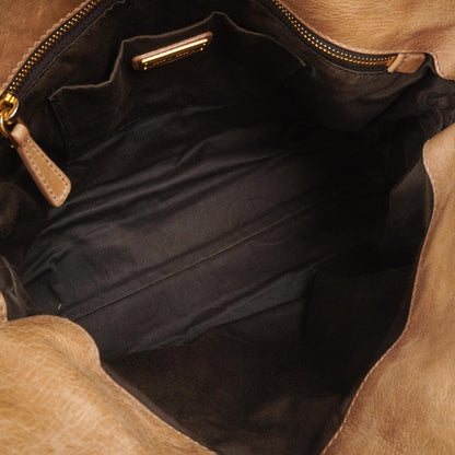 Miu Miu Vitello Lux Satchel Bow Bag Cammeo