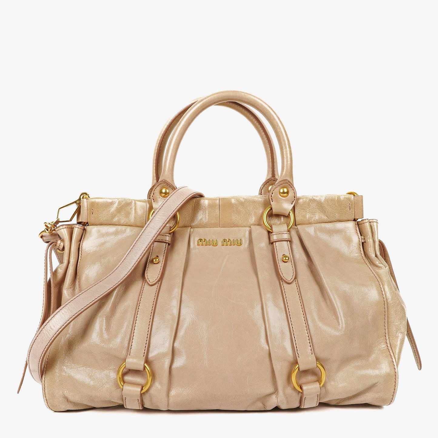 Miu Miu Vitello Lux Cipria Satchel Tasche
