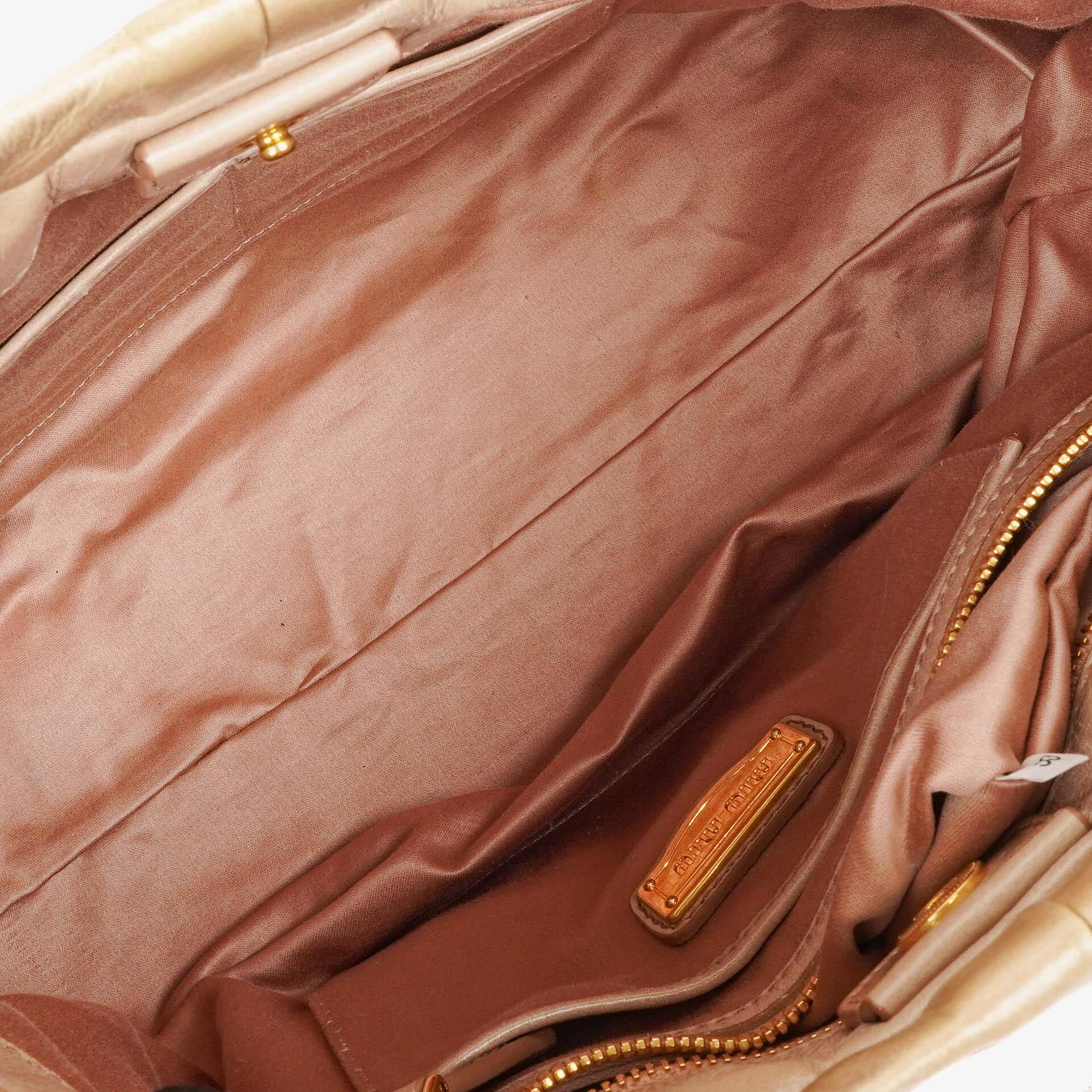Miu Miu Vitello Lux Cipria Satchel Tasche