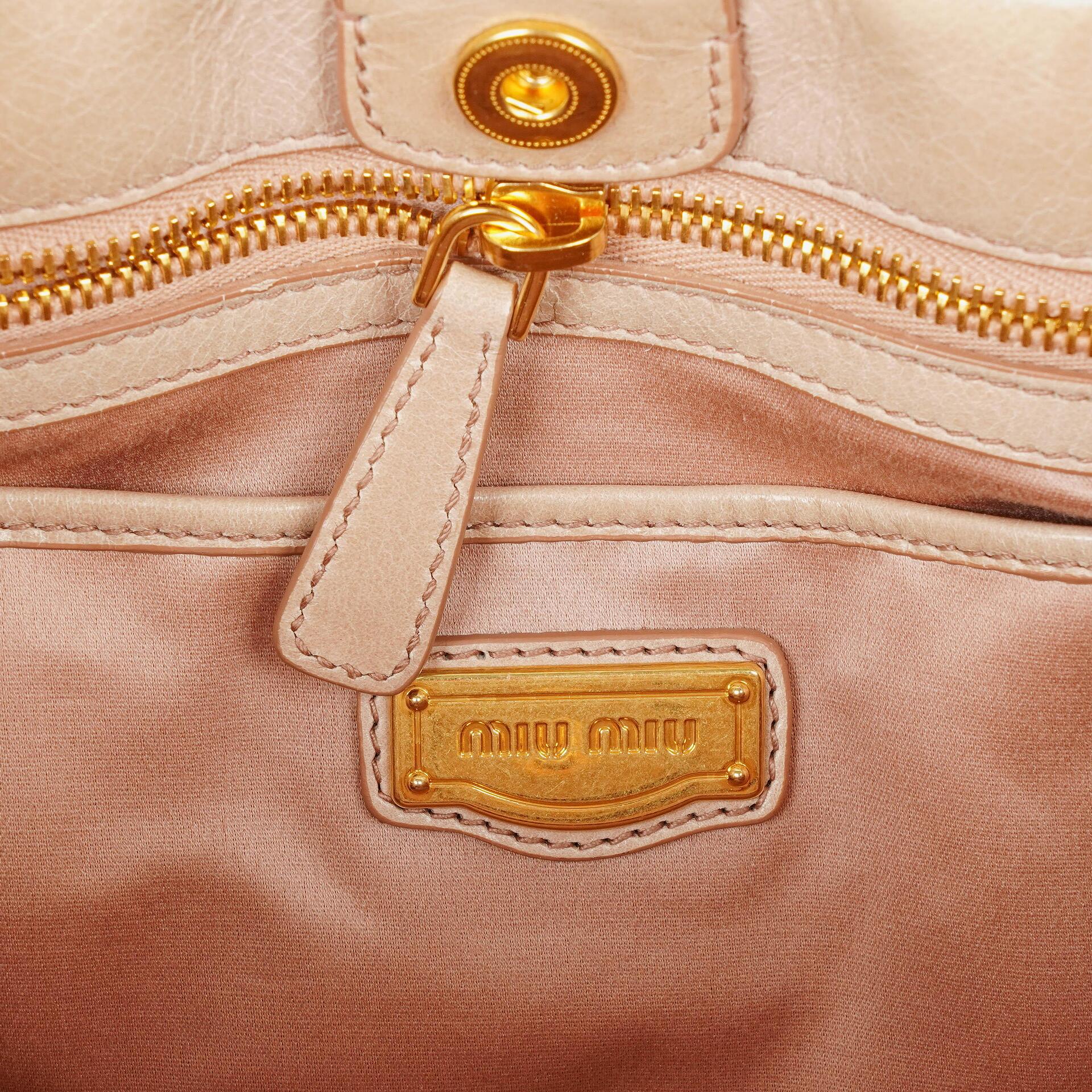 Miu Miu Vitello Lux Cipria Satchel Tasche