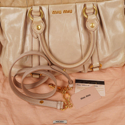 Miu Miu Vitello Lux Cipria Satchel Tasche