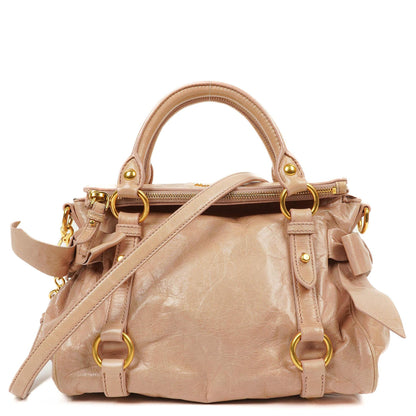 Miu Miu Vitello Lux Kleine Schleifen Satchel Tasche Cipria