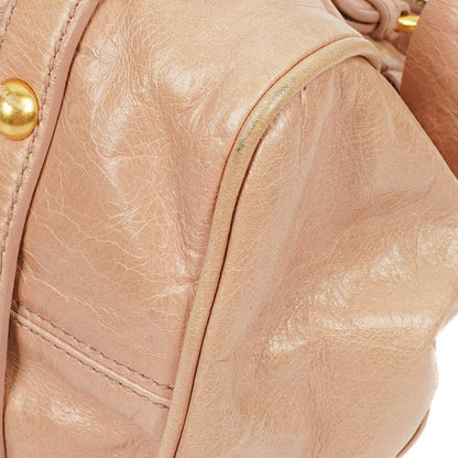 Miu Miu Vitello Lux Kleine Schleifen Satchel Tasche Cipria