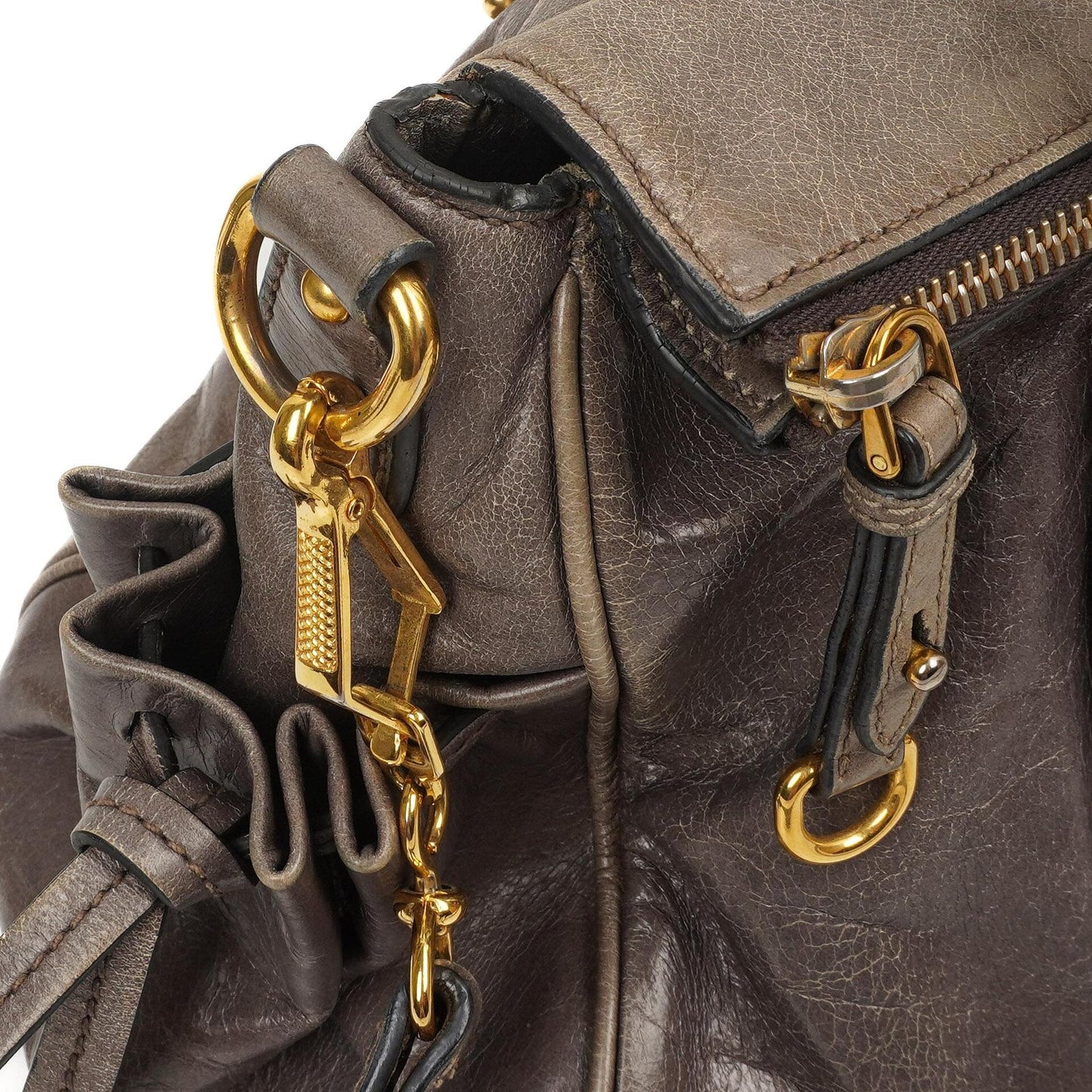 Miu Miu Vitello Lux Fumo Bow Tasche