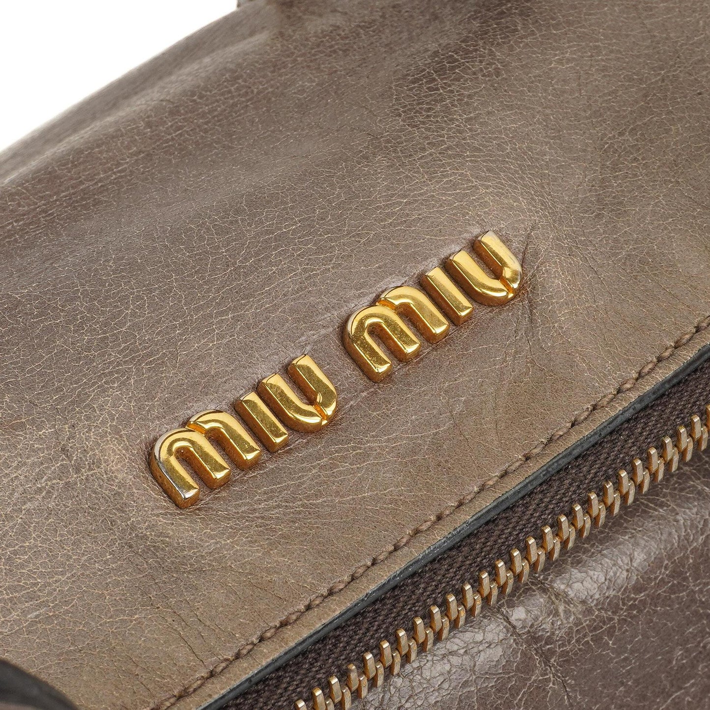 Miu Miu Vitello Lux Fumo Bow Tasche
