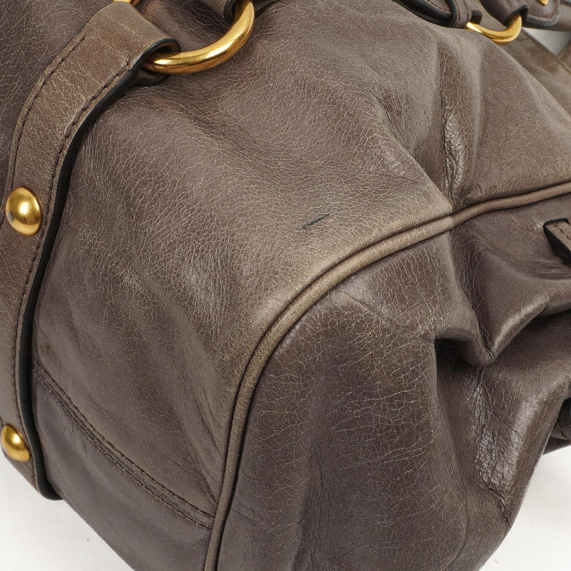 Miu Miu Vitello Lux Fumo Bow Tasche