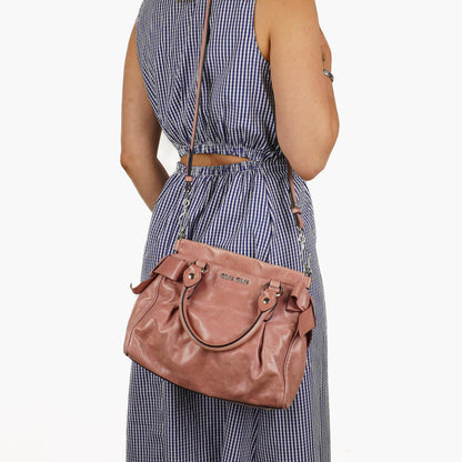 Miu Miu Vitello Lux Loto Satchel Bag Sehr gut