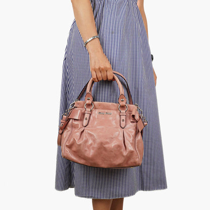 Miu Miu Vitello Lux Loto Satchel Bag Sehr gut