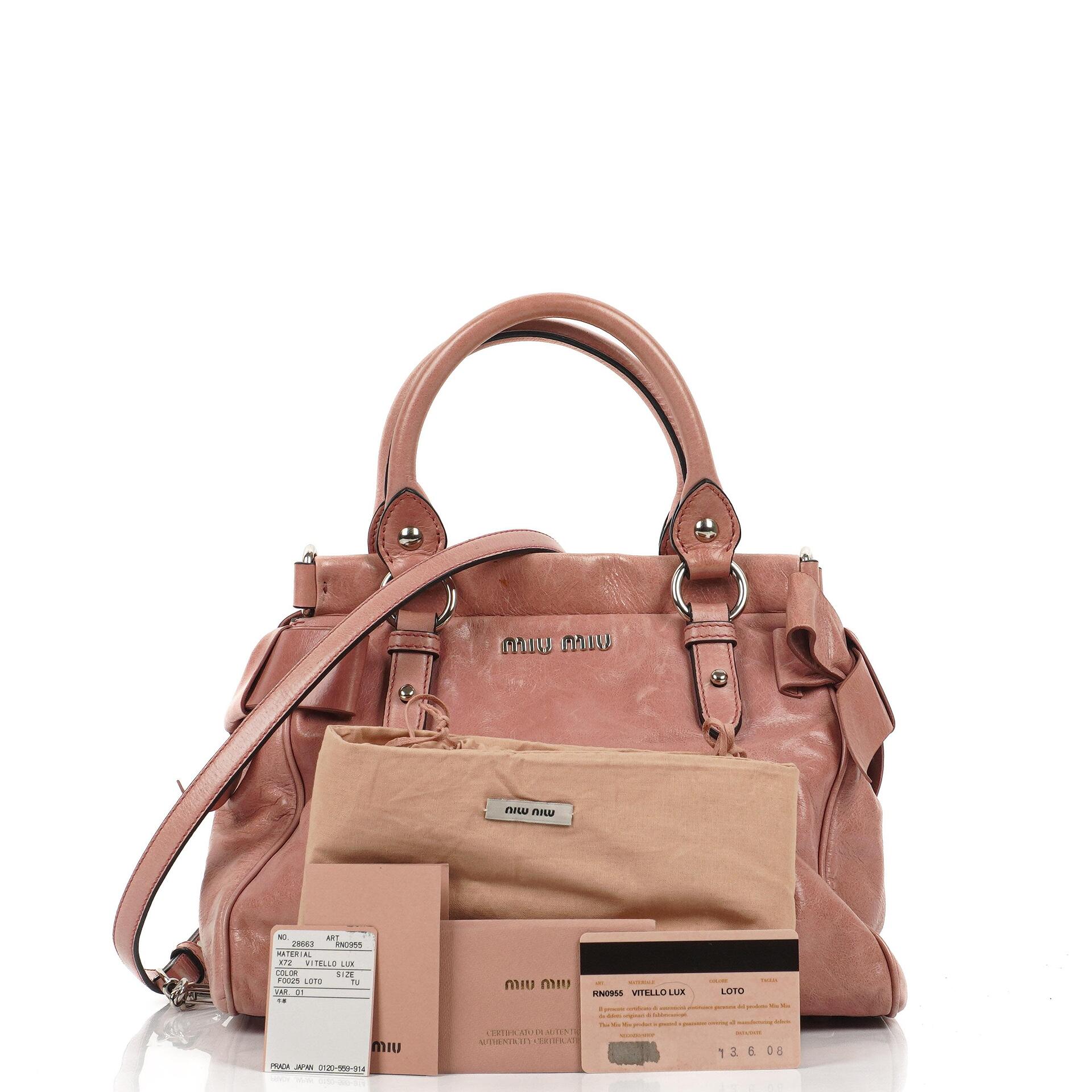 Miu Miu Vitello Lux Loto Satchel Bag Sehr gut