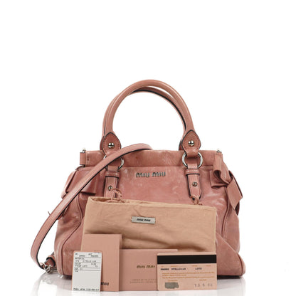 Miu Miu Vitello Lux Loto Satchel Bag Sehr gut