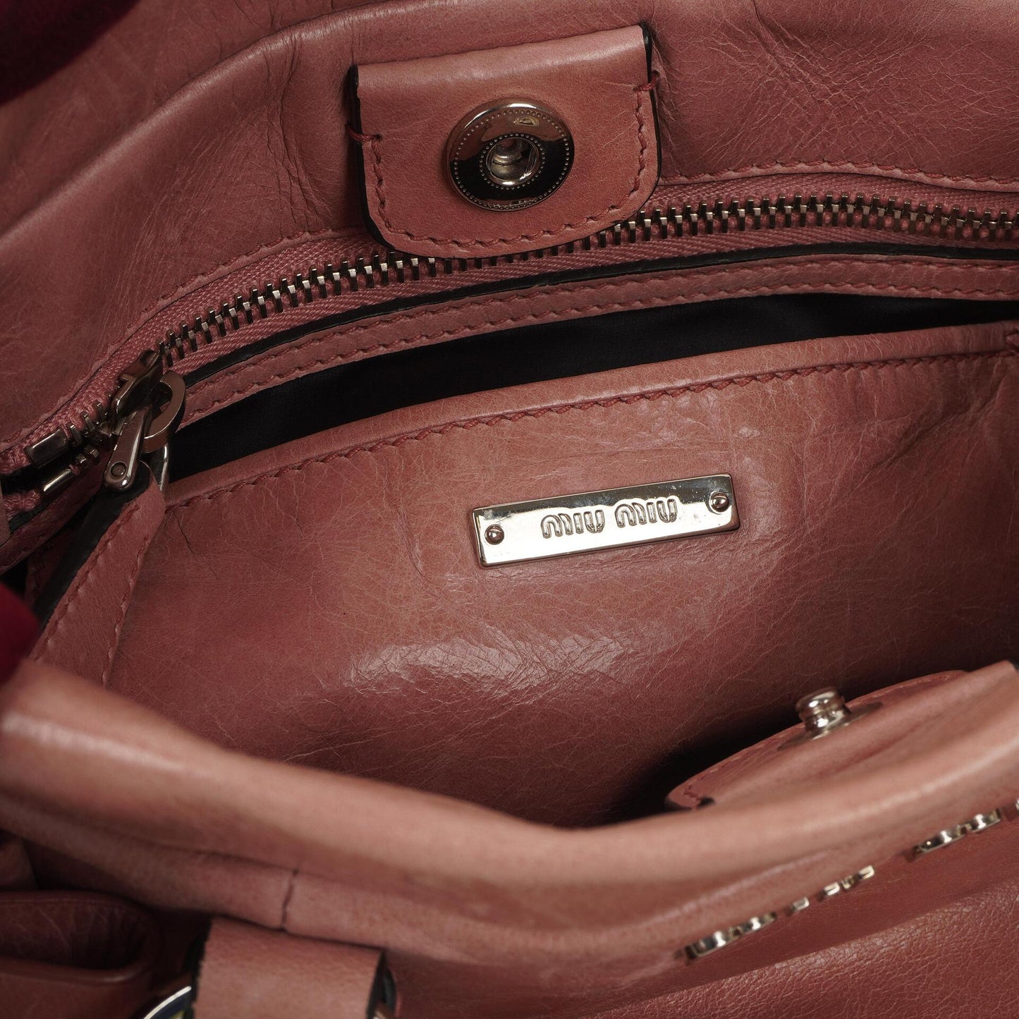 Miu Miu Vitello Lux Loto Satchel Bag Sehr gut