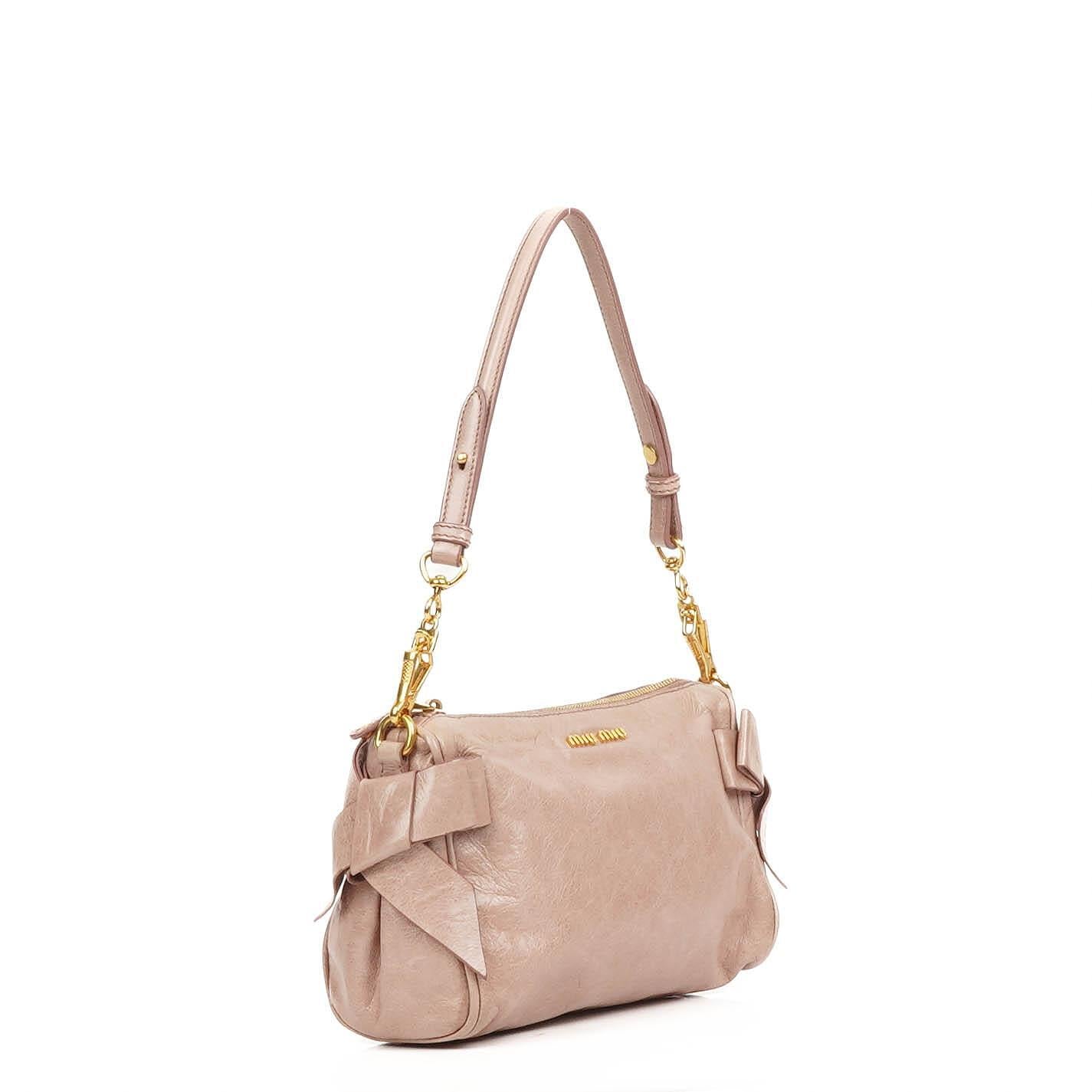 Miu Miu Vitello Lux Mughetto Bow Bag