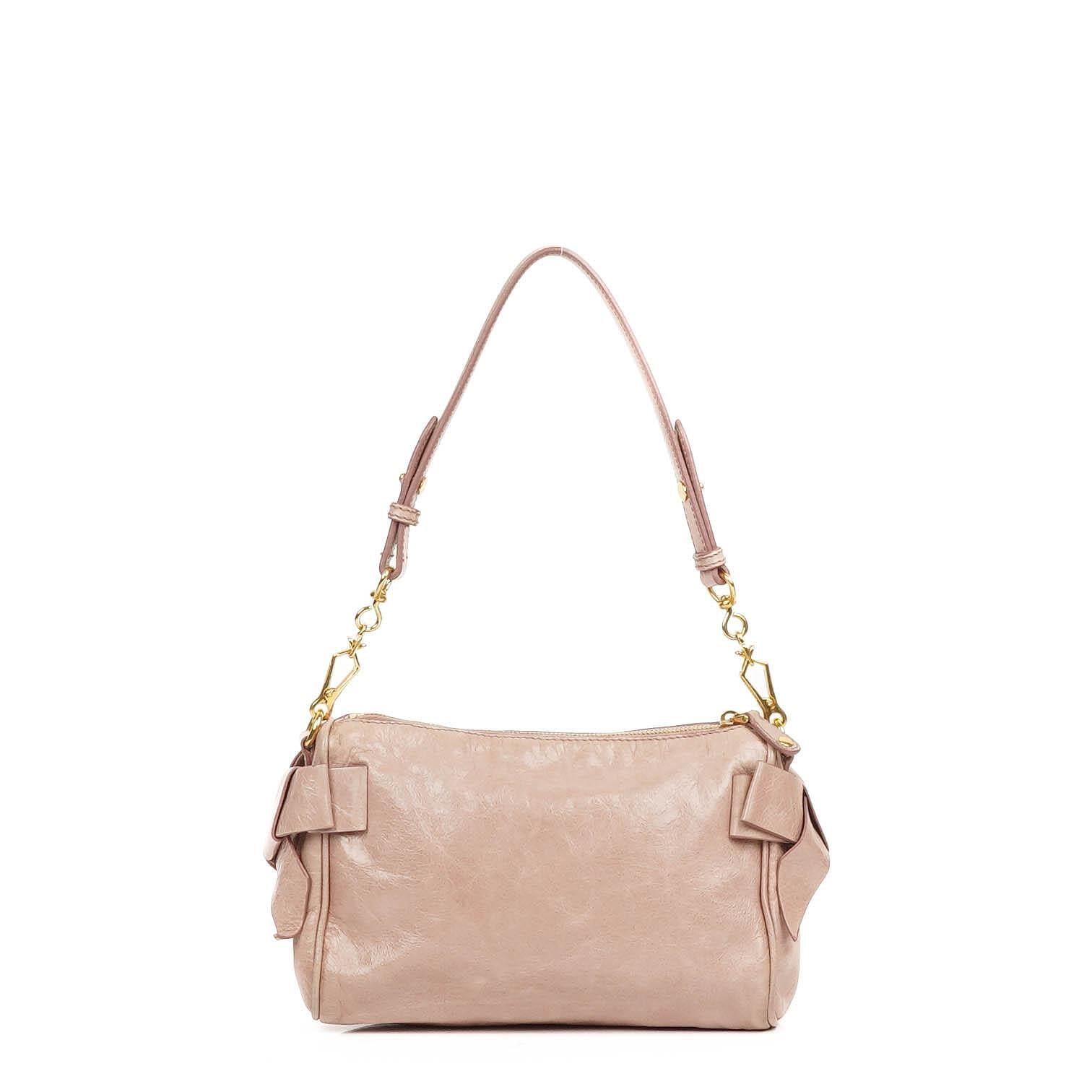 Miu Miu Vitello Lux Mughetto Bow Bag