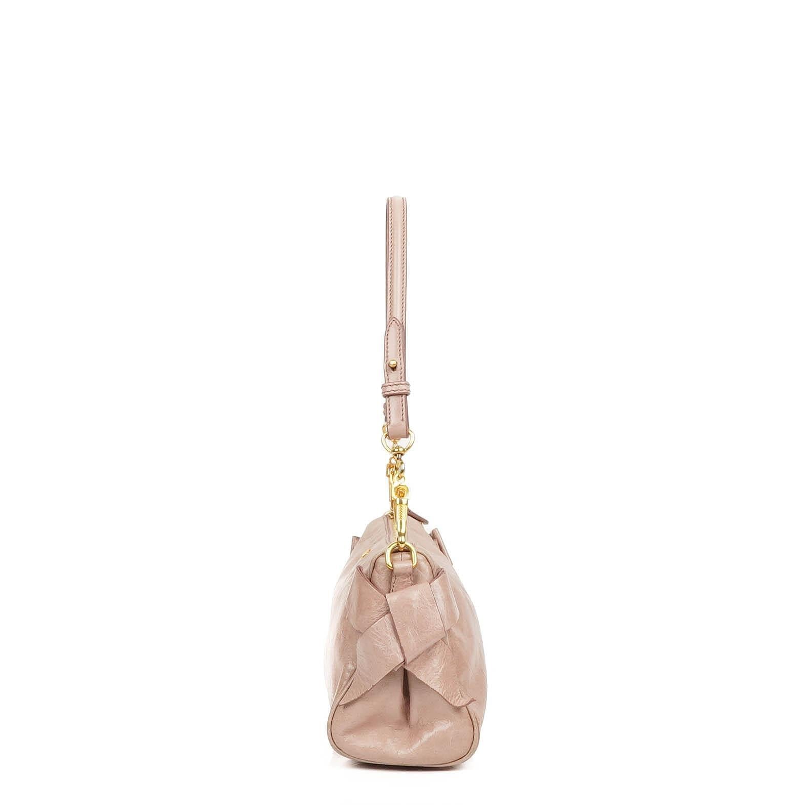 Miu Miu Vitello Lux Mughetto Bow Bag