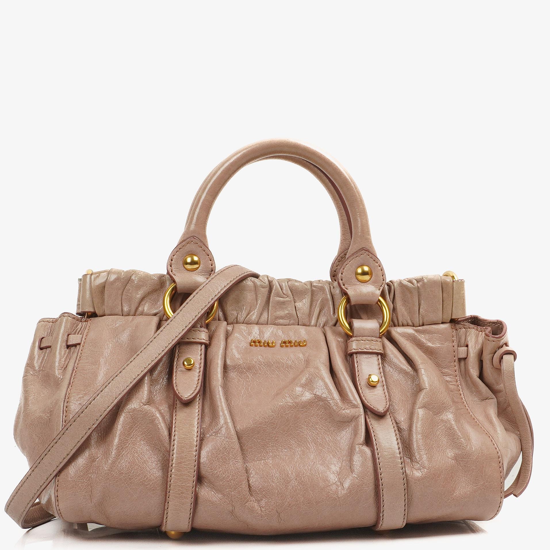 Miu Miu Vitello Lux Satchel Tasche Mughetto