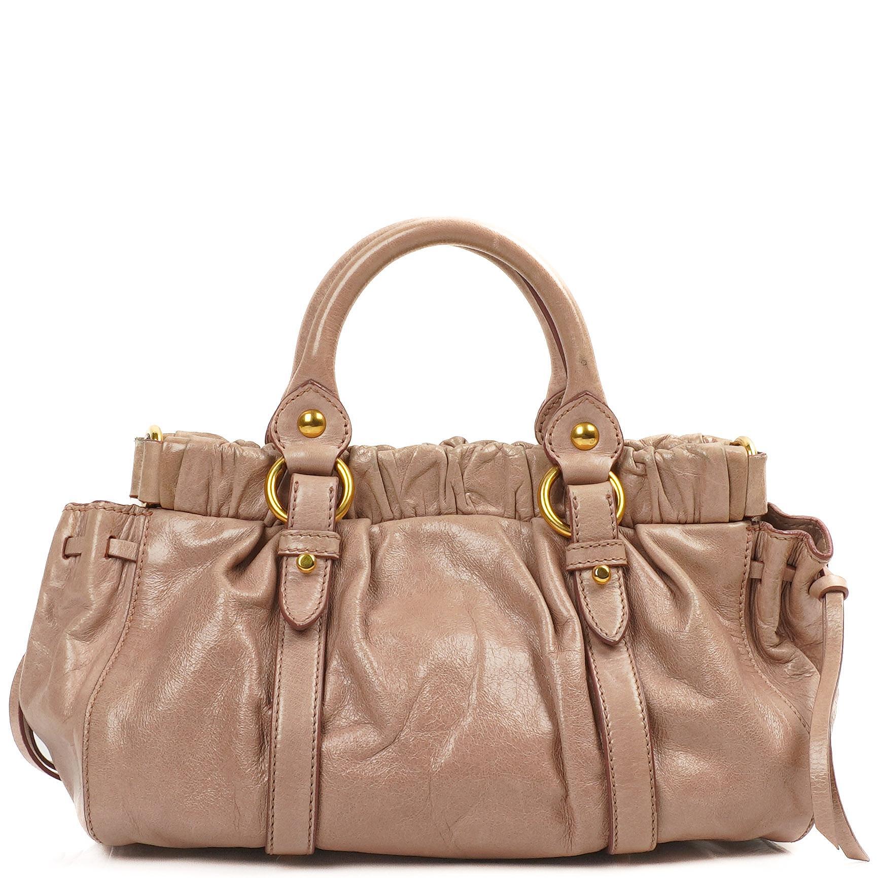 Miu Miu Vitello Lux Satchel Tasche Mughetto