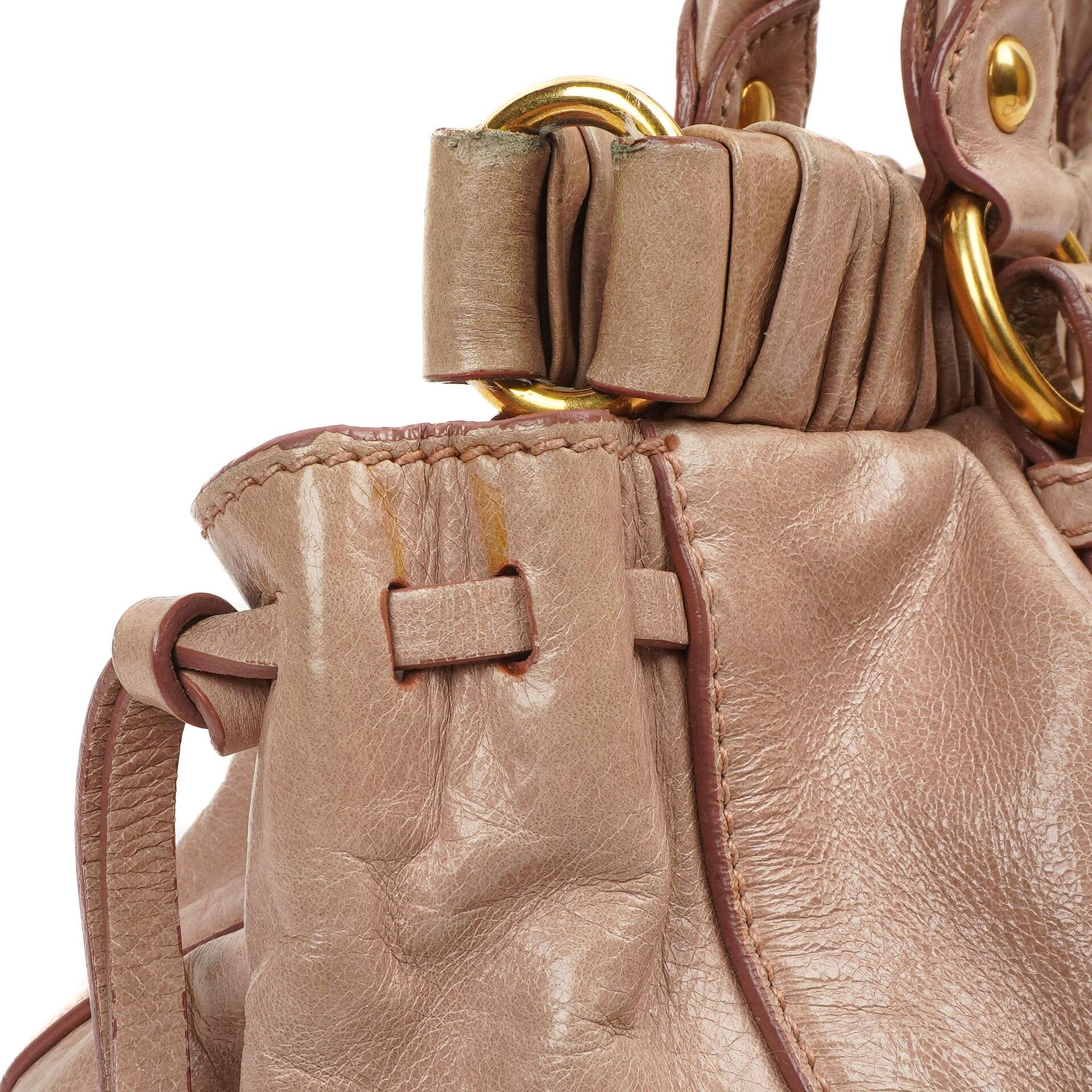 Miu Miu Vitello Lux Satchel Tasche Mughetto