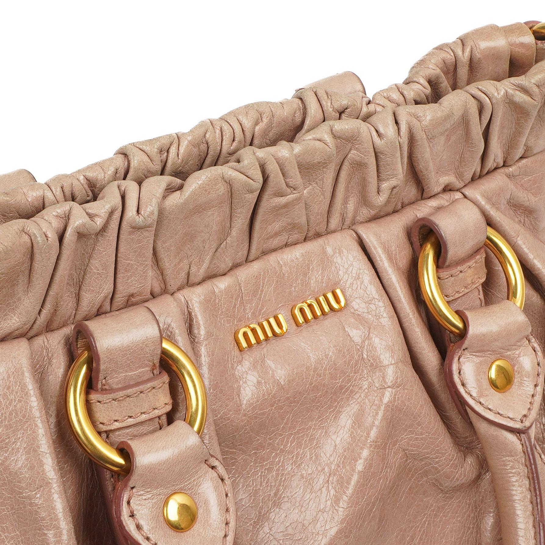 Miu Miu Vitello Lux Satchel Tasche Mughetto