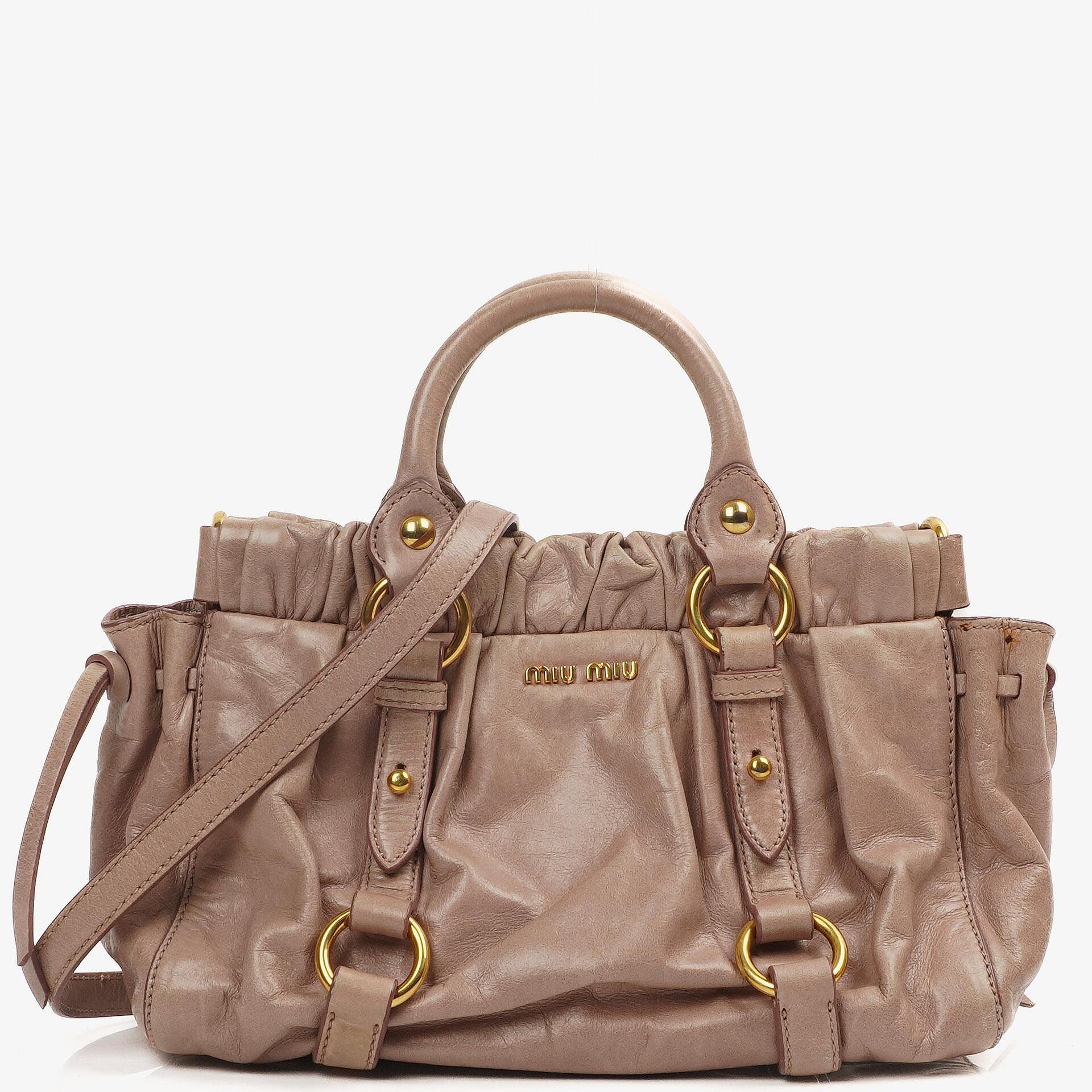 Miu Miu Vitello Lux Satchel Tasche Mughetto