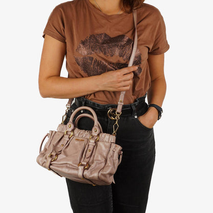 Miu Miu Vitello Lux Satchel Tasche Mughetto