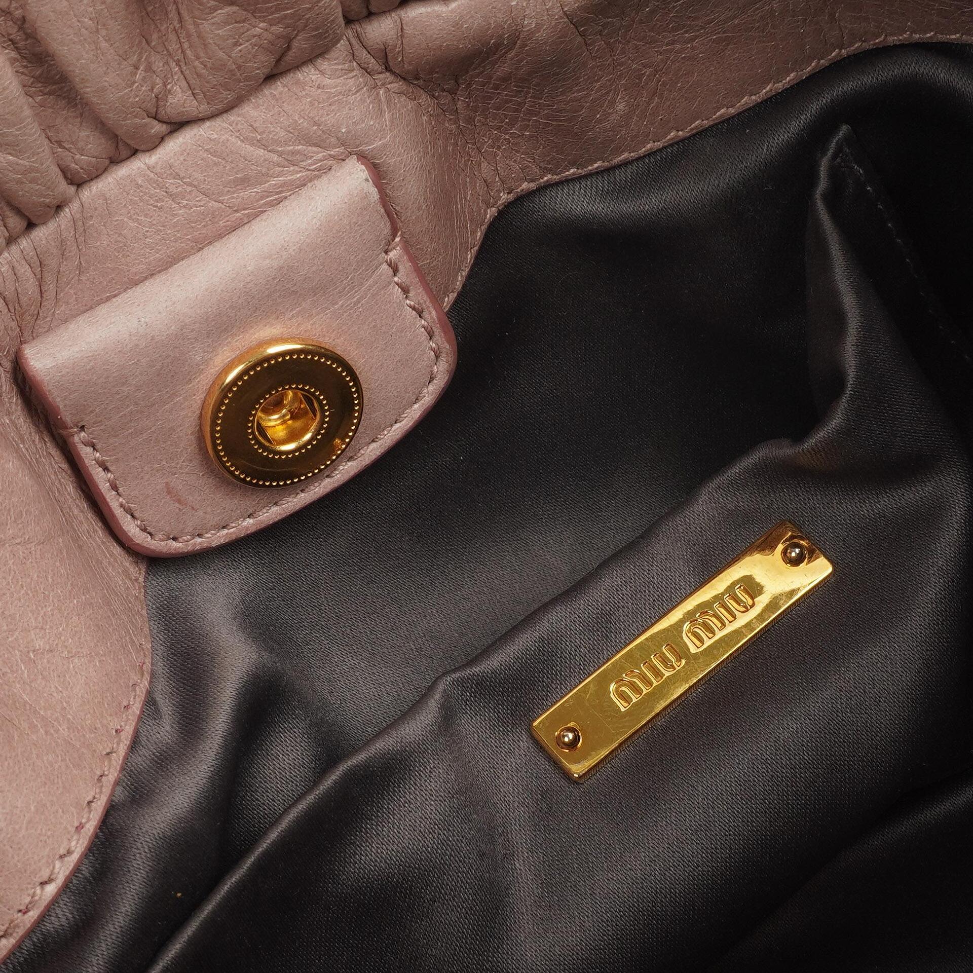 Miu Miu Vitello Lux Satchel Tasche Mughetto