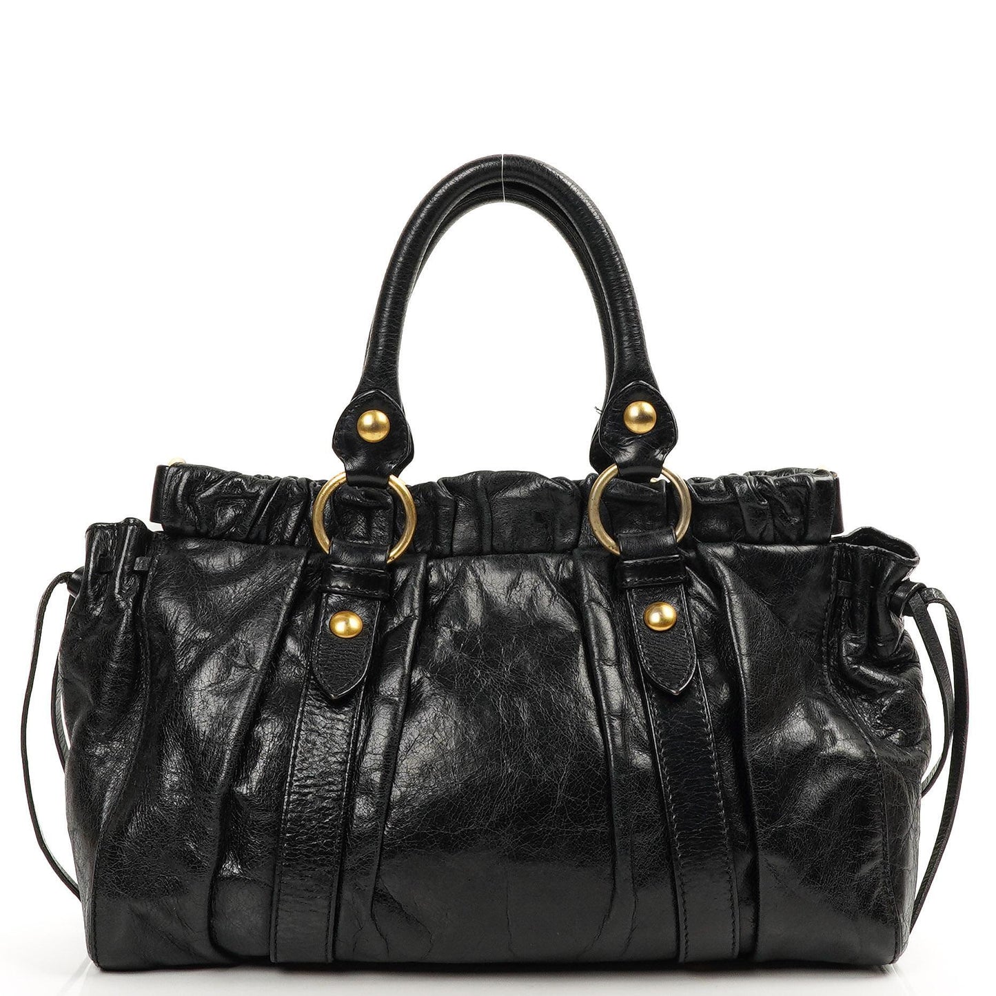 Miu Miu Vitello Lux Satchel Tasche Nero Schwarz