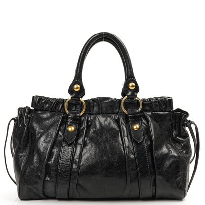 Miu Miu Vitello Lux Satchel Tasche Nero Schwarz