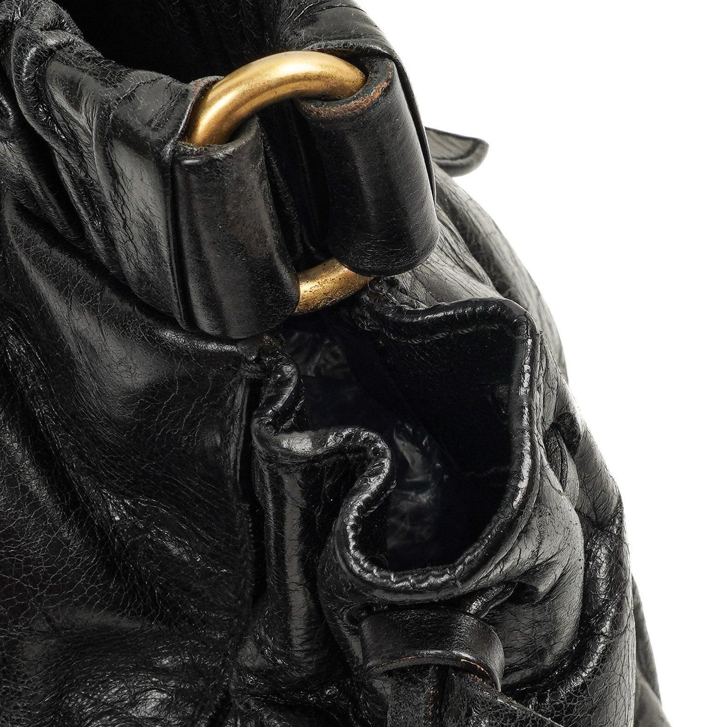 Miu Miu Vitello Lux Satchel Tasche Nero Schwarz