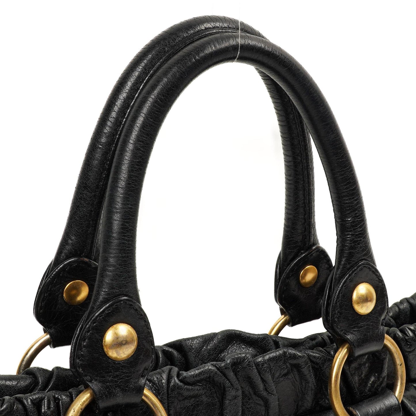 Miu Miu Vitello Lux Satchel Tasche Nero Schwarz