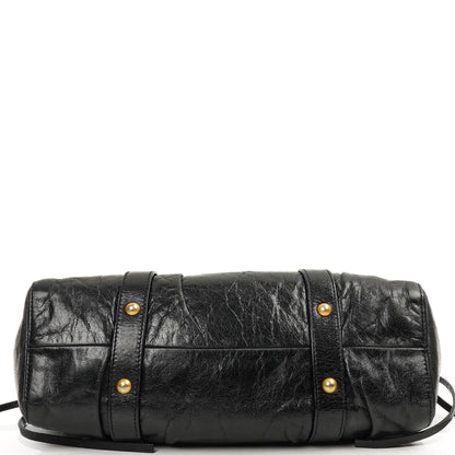 Miu Miu Vitello Lux Satchel Tasche Nero Schwarz