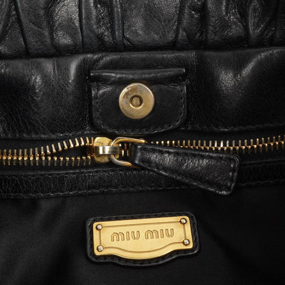 Miu Miu Vitello Lux Satchel Tasche Nero Schwarz