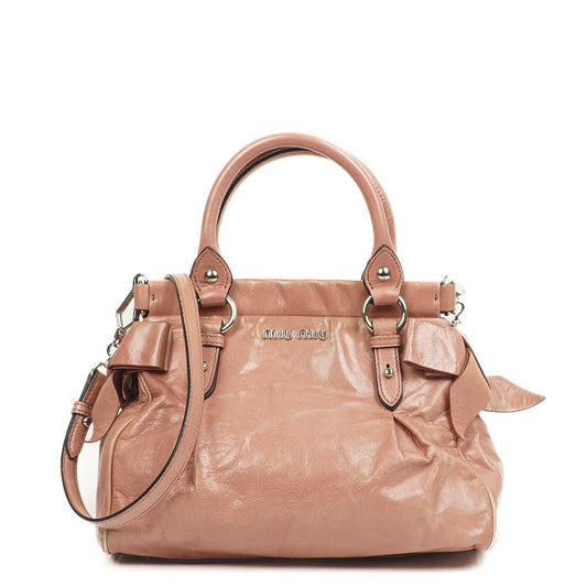 Miu Miu Vitello Lux Pink Satchel Tasche