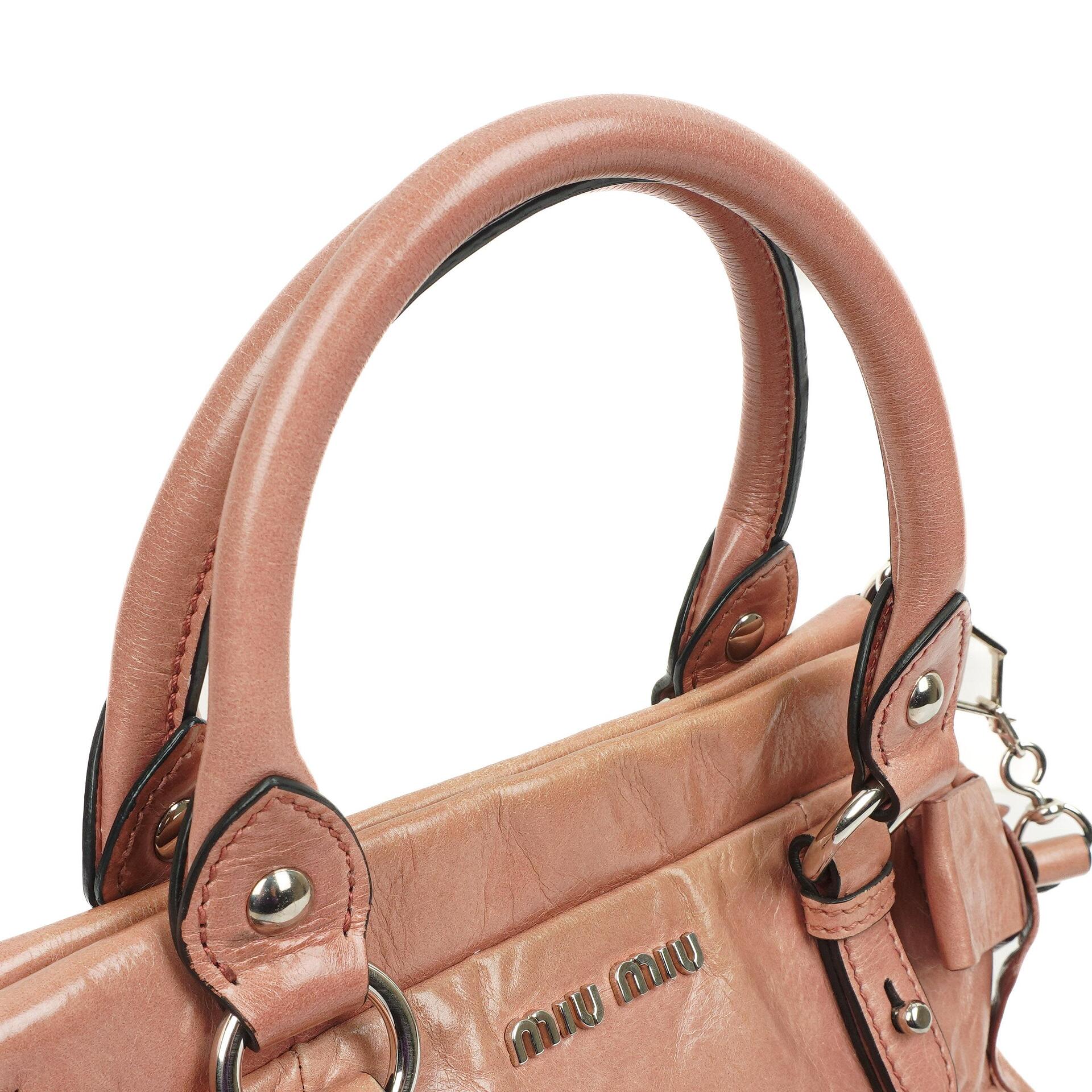 Miu Miu Vitello Lux Pink Satchel Tasche