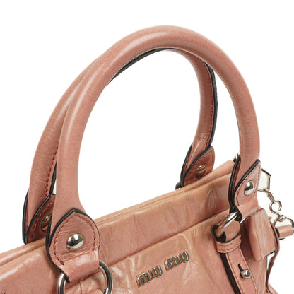 Miu Miu Vitello Lux Pink Satchel Tasche