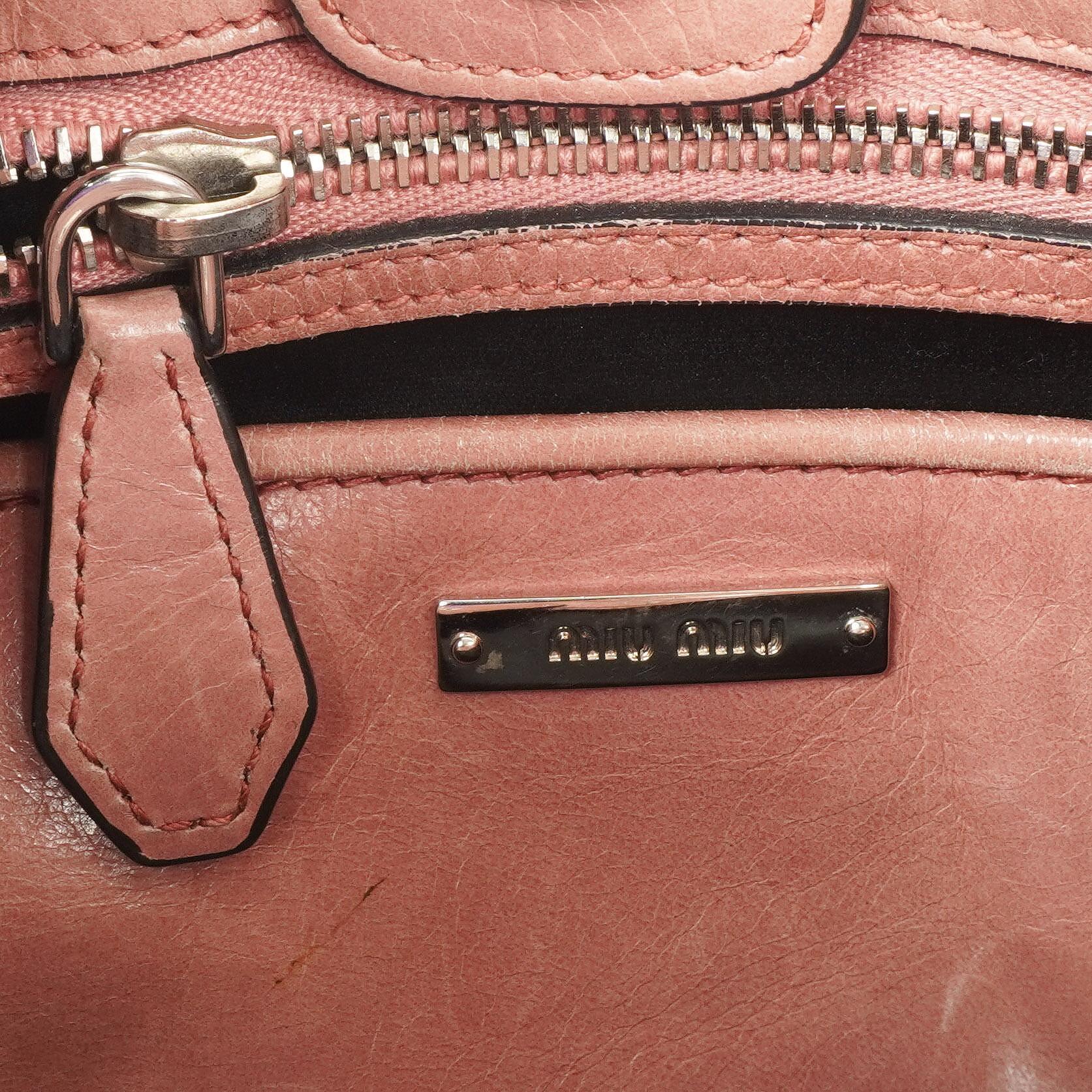 Miu Miu Vitello Lux Pink Satchel Tasche