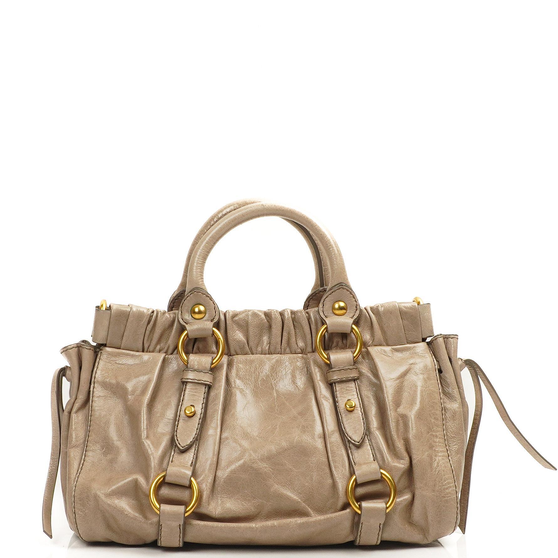 Miu Miu Vitello Lux Pomice Satchel Tasche