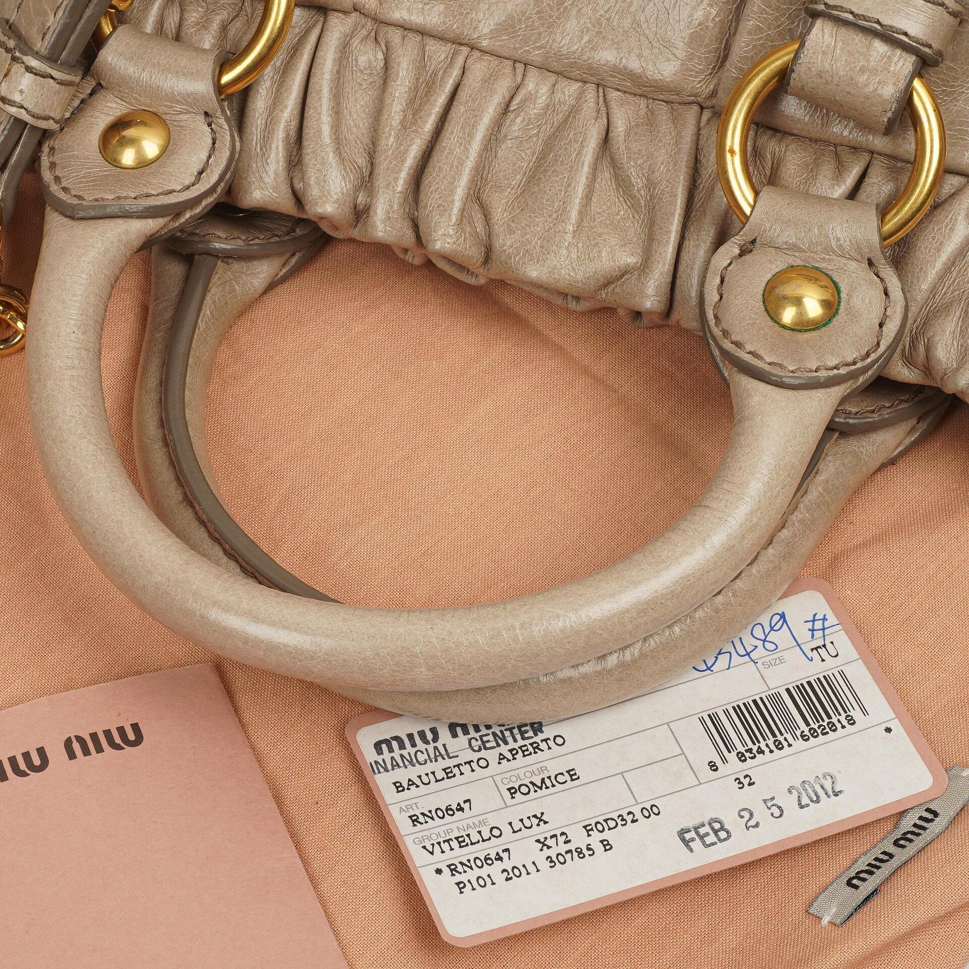 Miu Miu Vitello Lux Pomice Satchel Tasche