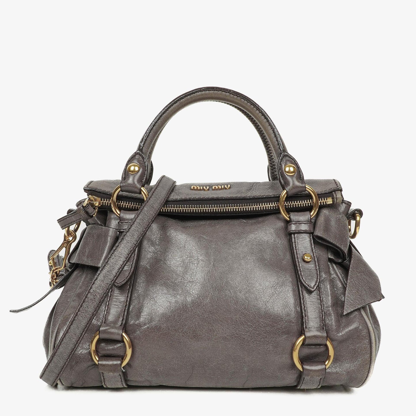 Miu Miu Vitello Lux Small Bow Satchel Tasche