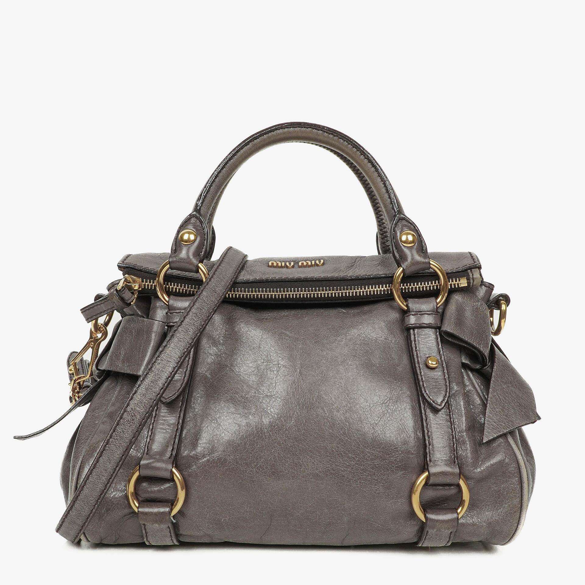 Miu Miu Vitello Lux Small Bow Satchel Tasche