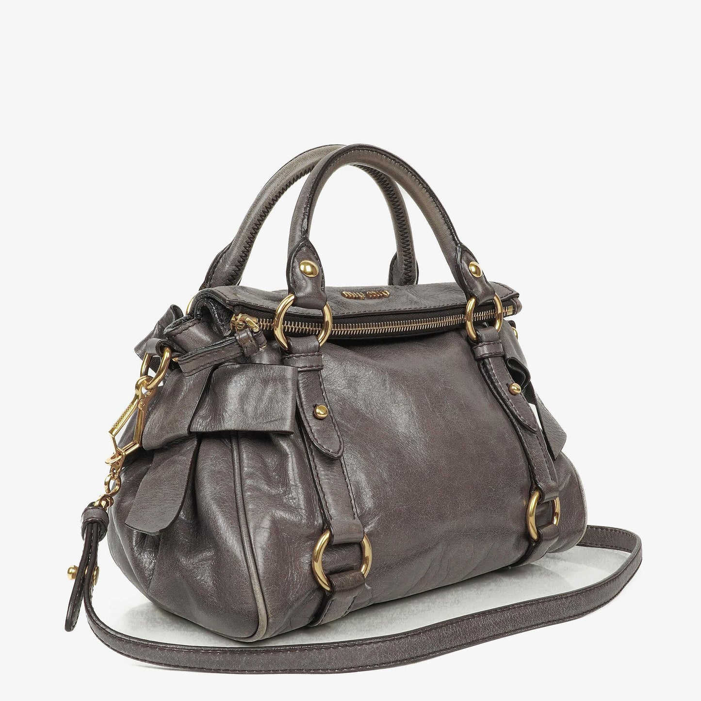 Miu Miu Vitello Lux Small Bow Satchel Tasche