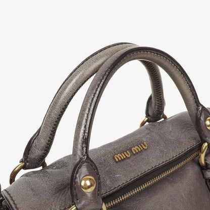 Miu Miu Vitello Lux Small Bow Satchel Tasche