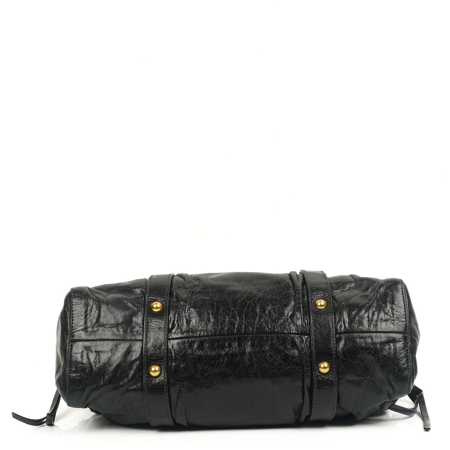 Miu Miu Vitello Shine Satchel Tasche Schwarz