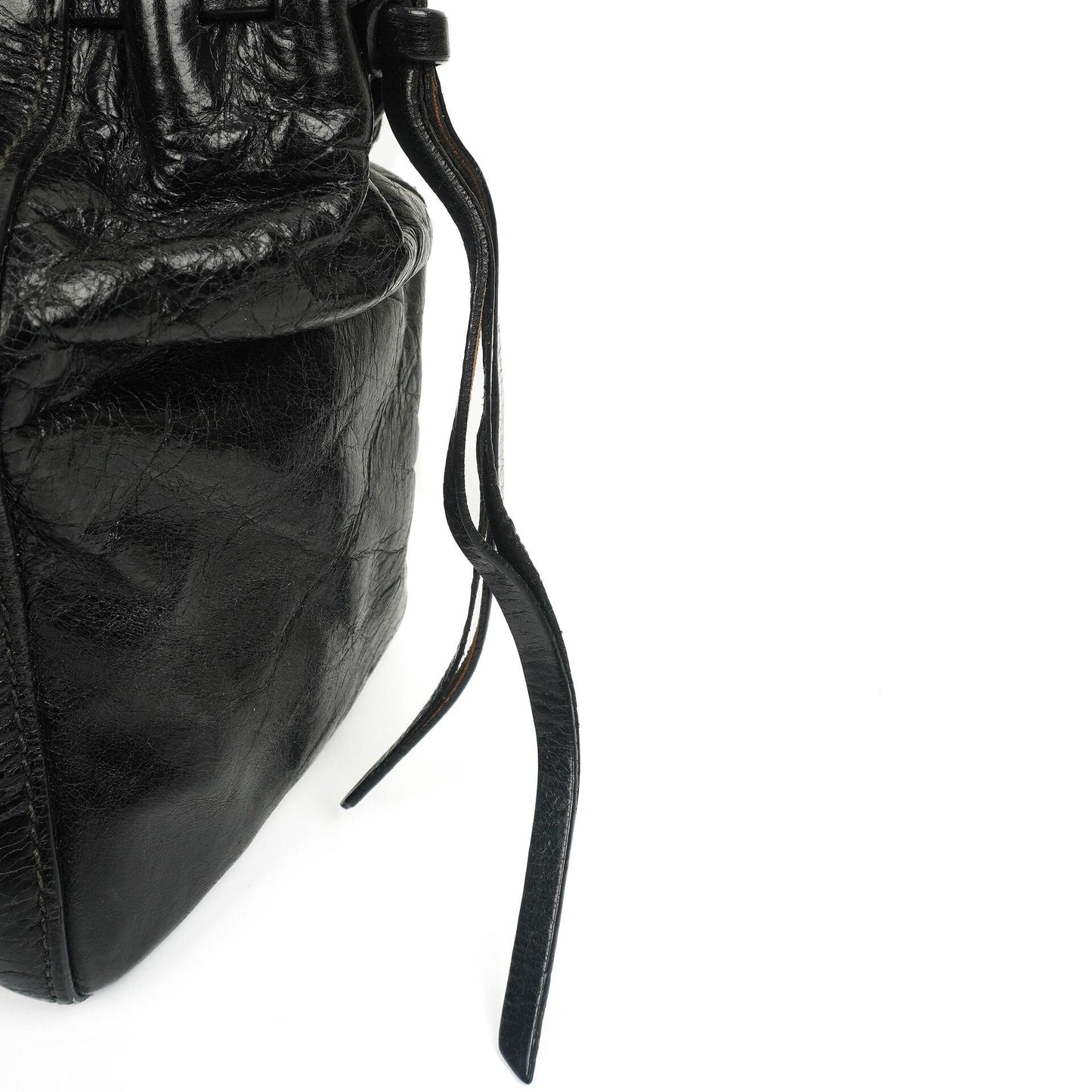 Miu Miu Vitello Shine Satchel Tasche Schwarz