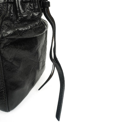 Miu Miu Vitello Shine Satchel Tasche Schwarz