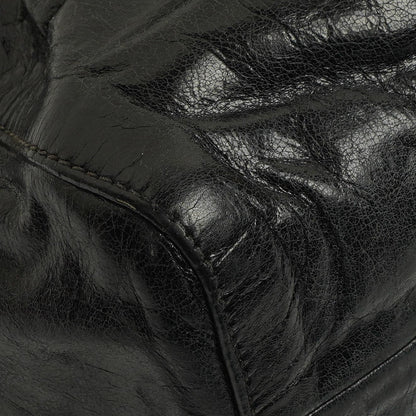 Miu Miu Vitello Shine Satchel Tasche Schwarz