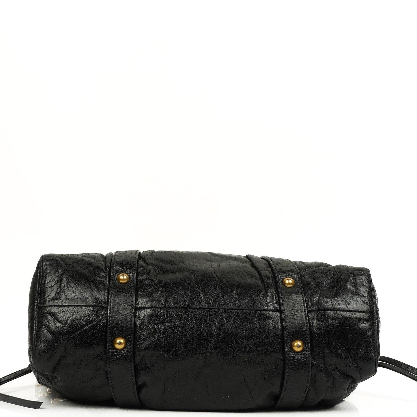 Miu Miu Vitello Shine Satchel Tasche Schwarz