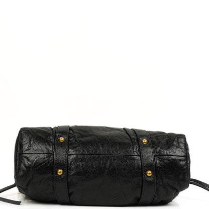 Miu Miu Vitello Shine Satchel Tasche Schwarz