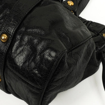 Miu Miu Vitello Shine Satchel Tasche Schwarz