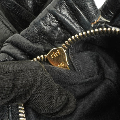 Miu Miu Vitello Shine Satchel Tasche Schwarz